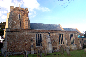 Roxton church from the south March 2010